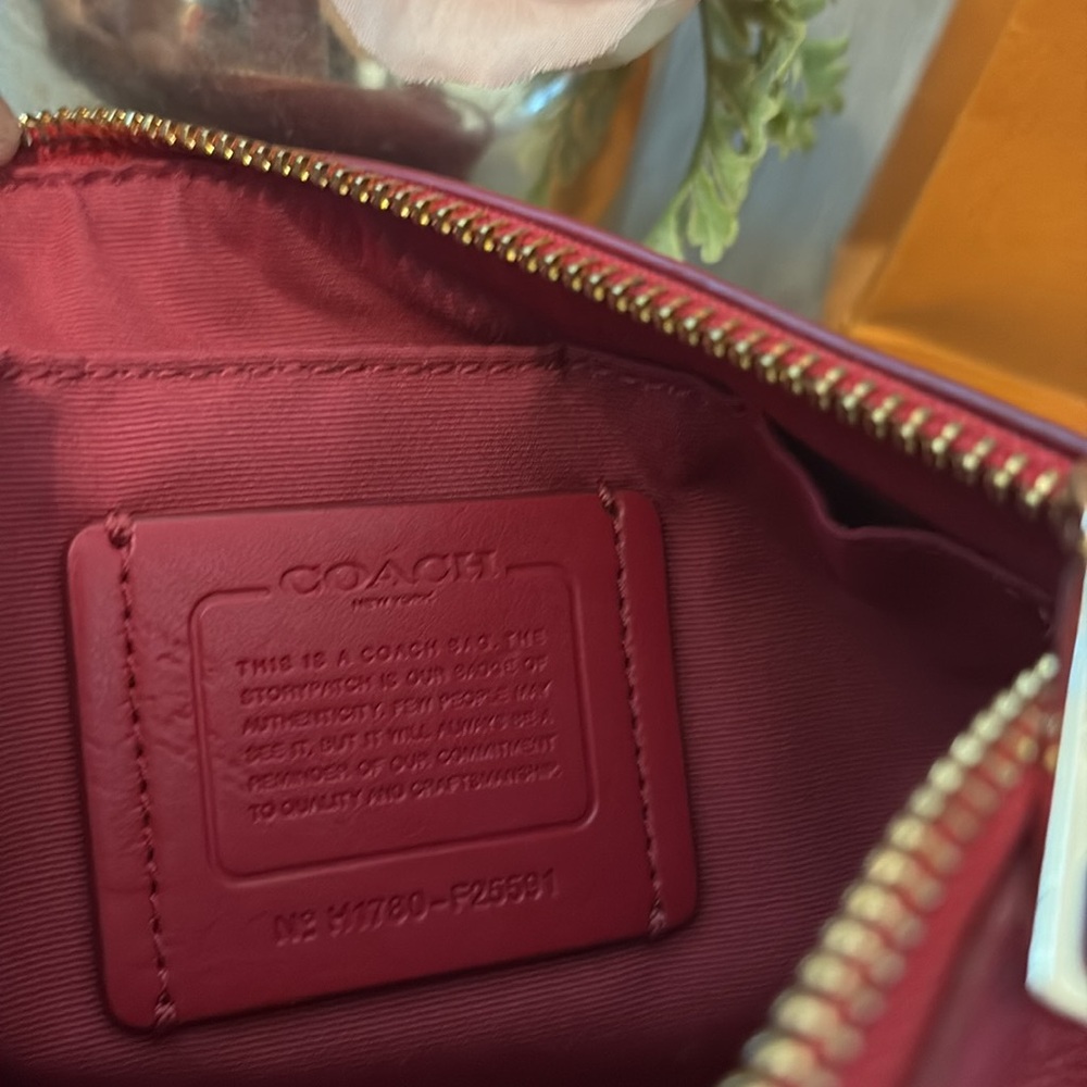 Coach Red Crossbody Bag with Gold Hardware - Picture 5 of 13